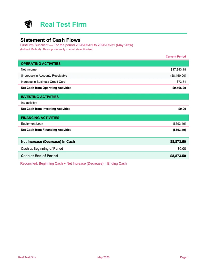 Cash Flow Statement preview